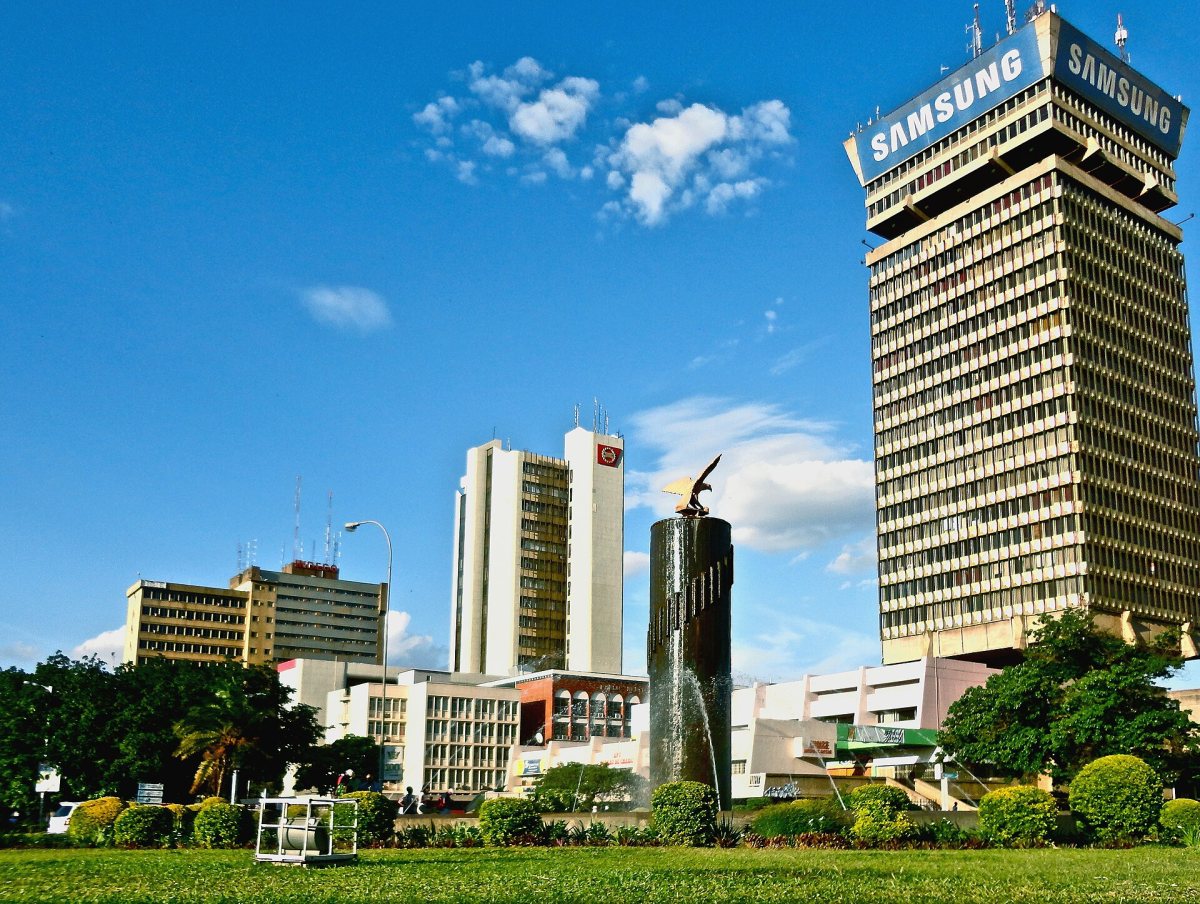 The central business district of Lusaka, Zambia